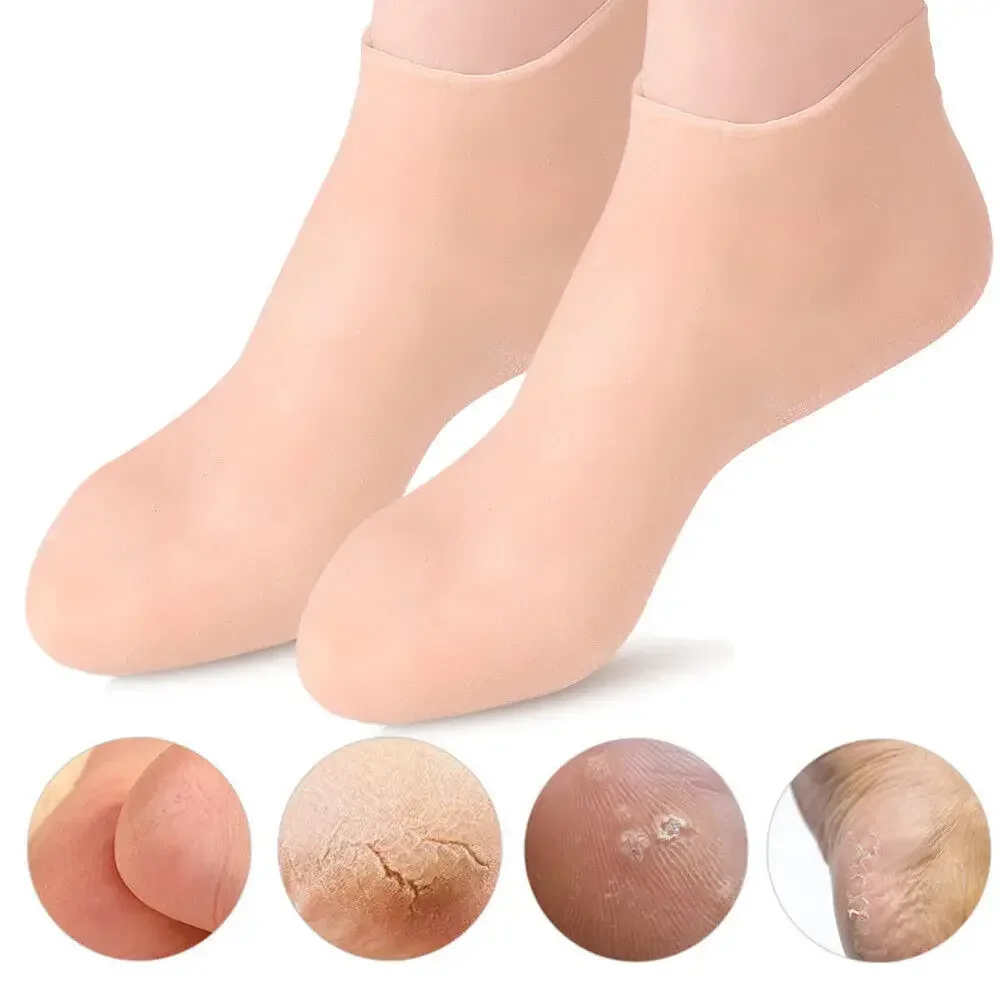 2pcs Foot Care Socks Exfoliating and Preventing Dryness Spa Silicone Socks Moisturizing Gel Socks Protector Foot Care Tools