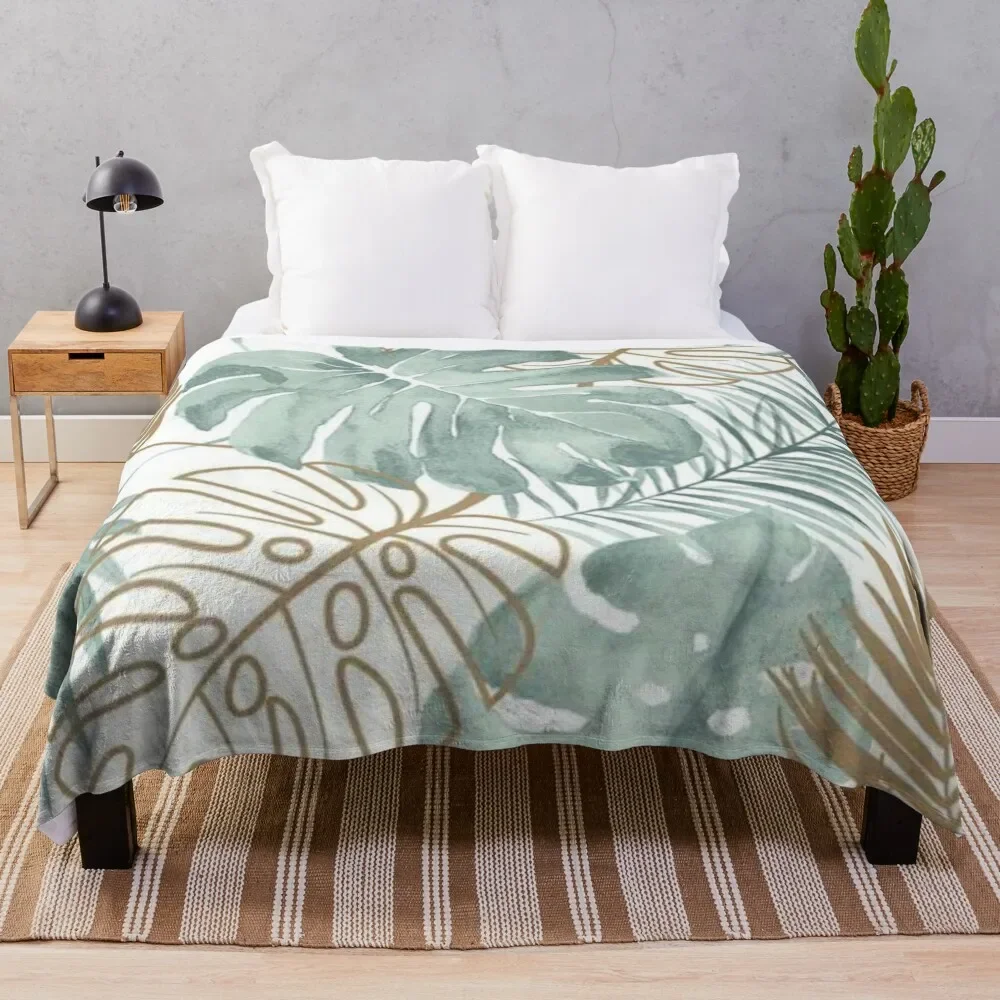 

Palm Leaf Print Throw Blanket Bed Fashionable Sofa Quilt Softest Kid'S Blankets