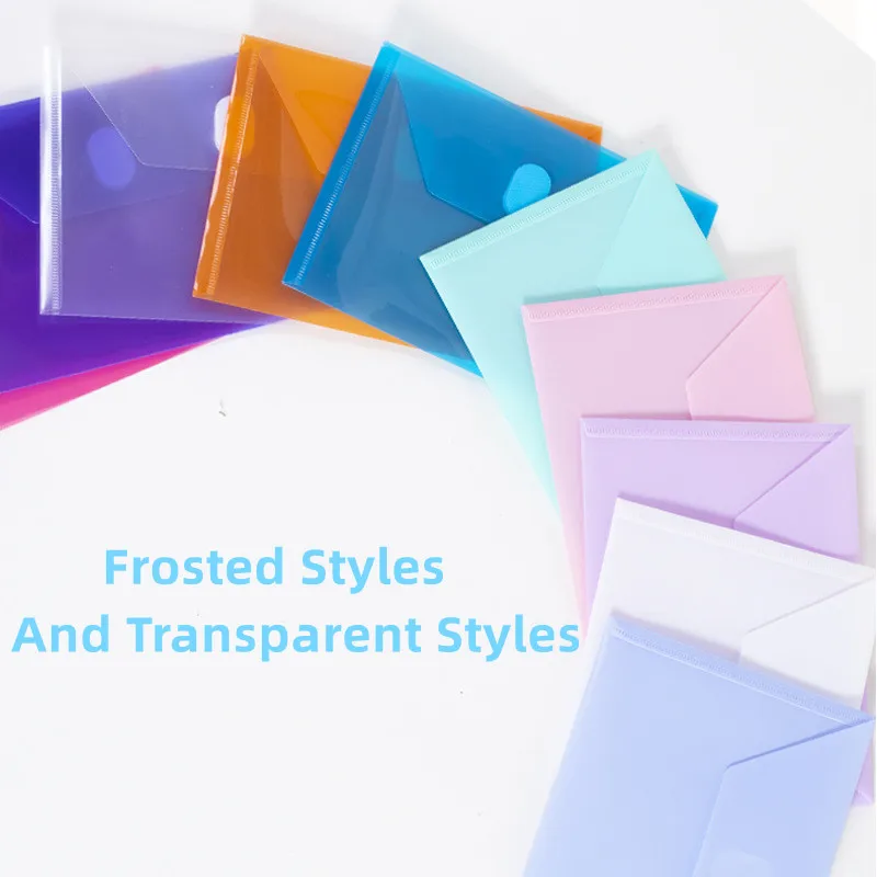 10PCS 19x14CM Colored Large Capacity File Bag for Student Storage Supplies File Organizer