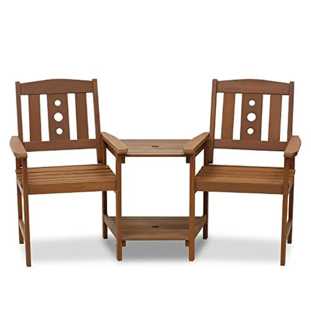 Outdoor Hardwood Patio Furniture Set Jack Jill Chair Table 17.3