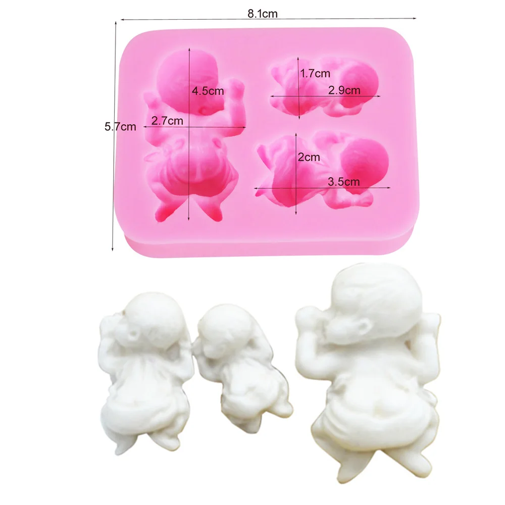 3D Sleeping Baby Silicone Resin Molds Fondant Mould Chocolate Sugar Cake Decorating Tools Pastry Kitchen Baking Accessories M081