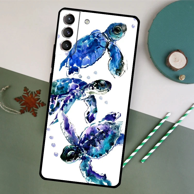 Sea Turtles Case For Samsung Galaxy S23 S22 Ultra S20 S21 FE S8 S9 S10 Plus Note 10 20 Ultra Back Cover