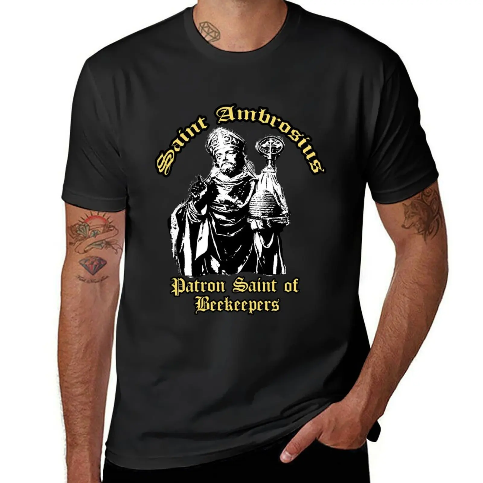 Saint Ambrosius, Ambrose Patron Saint of Beekeepers, Bees T-Shirt sports fans cute tops vintage clothes designer t shirt men