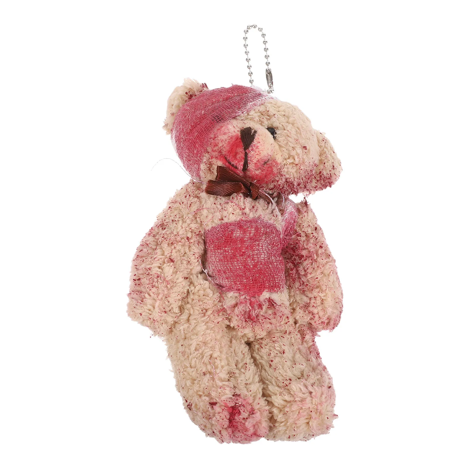 1 Buah Gantungan Kunci Bentuk Beruang yang Terluka, Tahan Lama, Kreatif, Gantungan Tas, Liontin Ponsel, Hadiah Sempurna untuk Teman