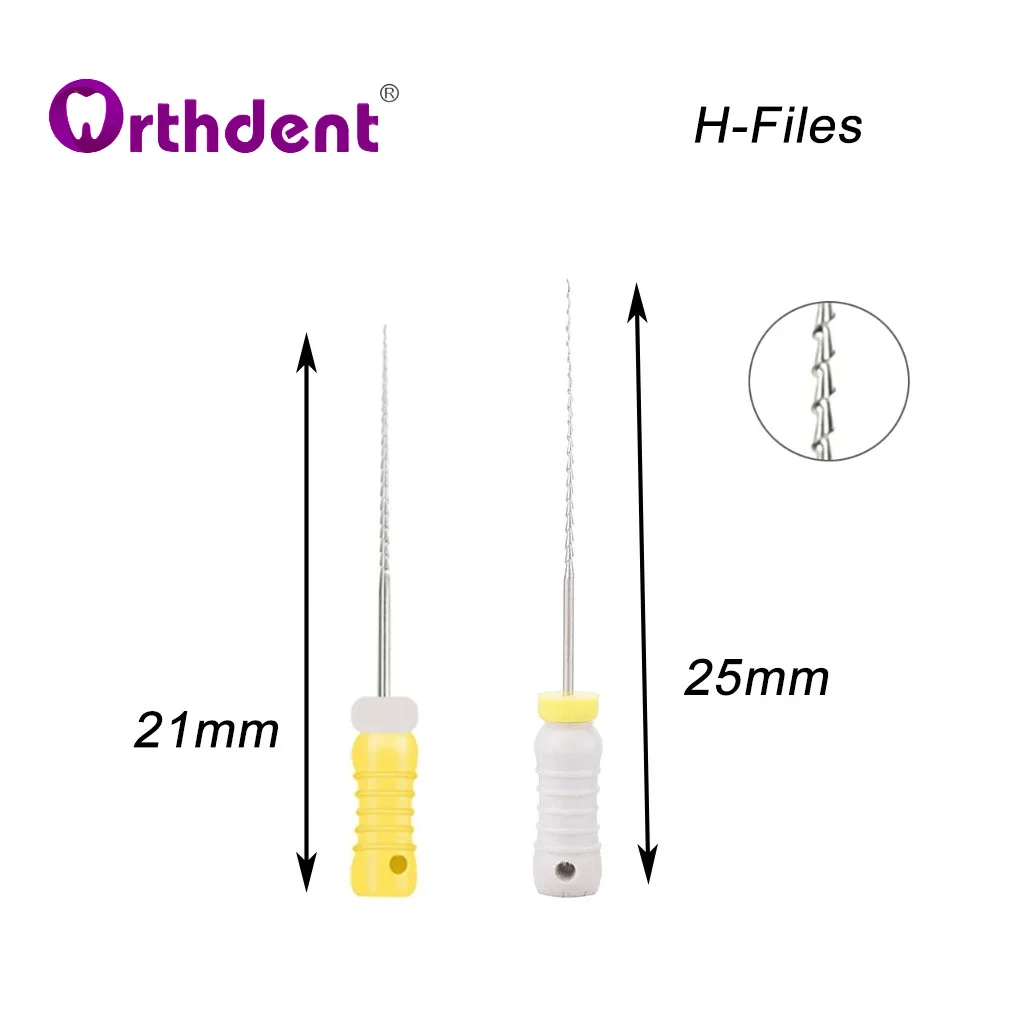 6Pcs/Box Dental Root Cannal Endo File Hand Used Niti #15-40 Stainless Steel 21/25mm Dentistry Treatment Oral Odontologia Tools