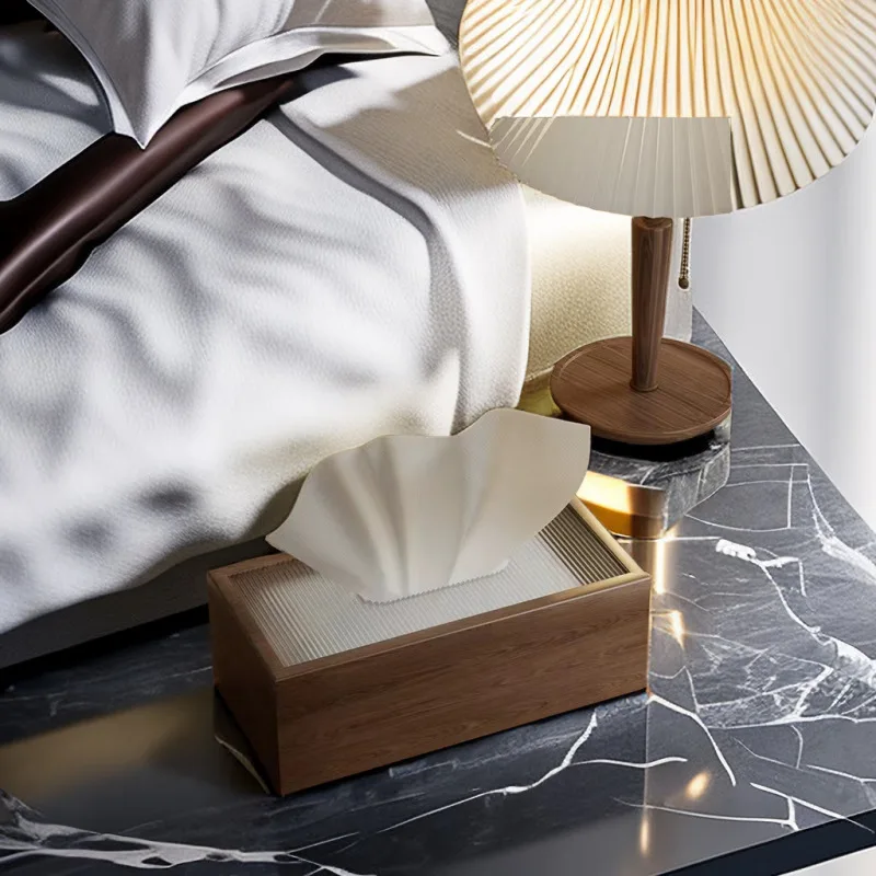 

Black Walton Paper Dispenser - Commercial Grade Tissue Box for Hotel/Office, Minimalist Chinese Style Desktop Napkin Holder