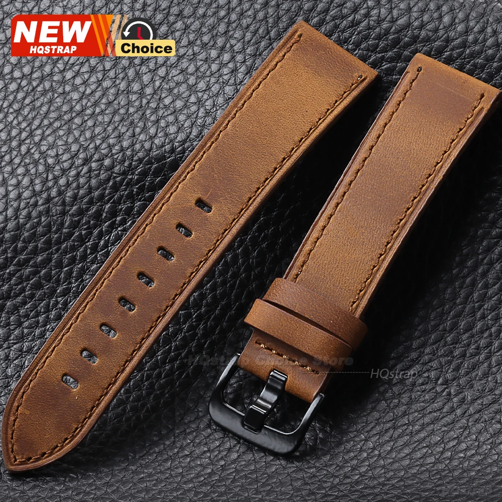 New 18mm 20mm 22mm 24mm Genuine Band Leather Watchbands Universal Replacement Strap Smartwatch WatchStrap Women Men Bracelet