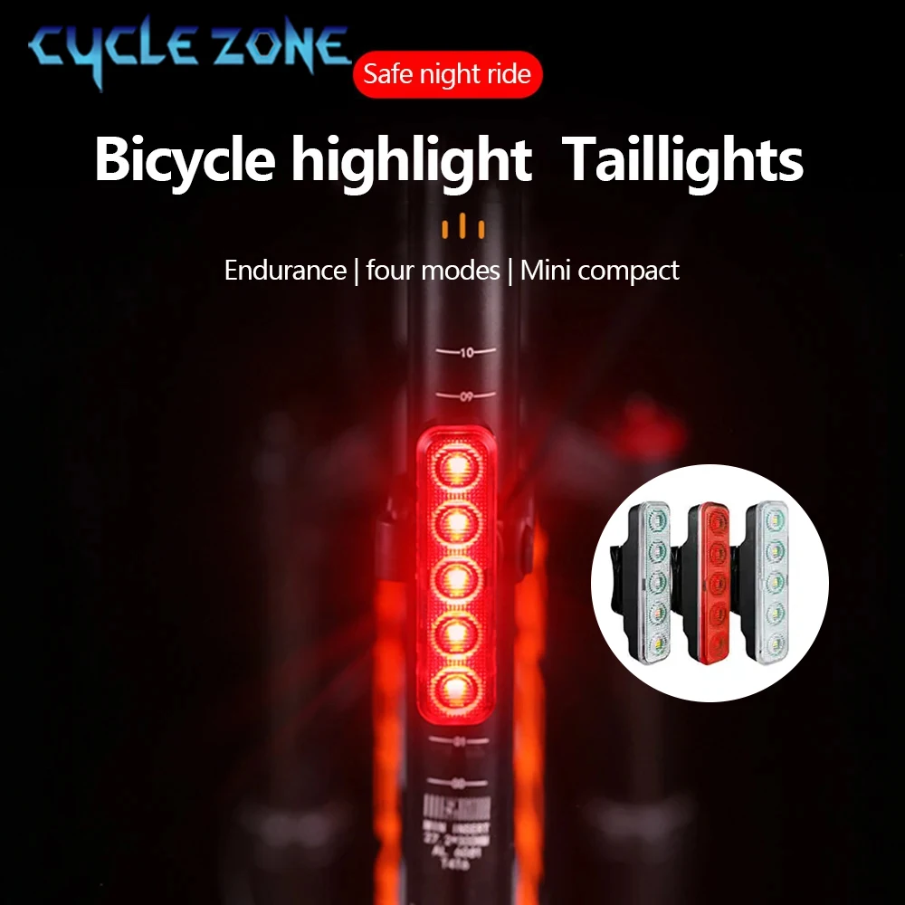 

Светодиодный задний фонарь для велосипеда, перезаряжаемый через Type-C, сигнальная лампа, простая установка для горных и шоссейных велосипедов, аксессуары для безопасной езды ночью