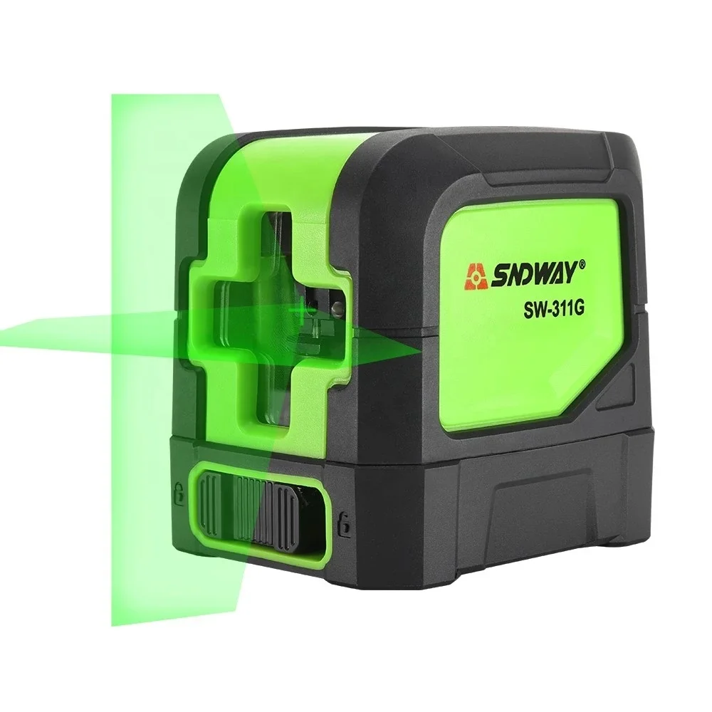 SNDWAY 2 Lines Laser Level Red Green Line SelfLeveling 360 Horizontal And Vertical Super Powerful Laser Level Green Beam