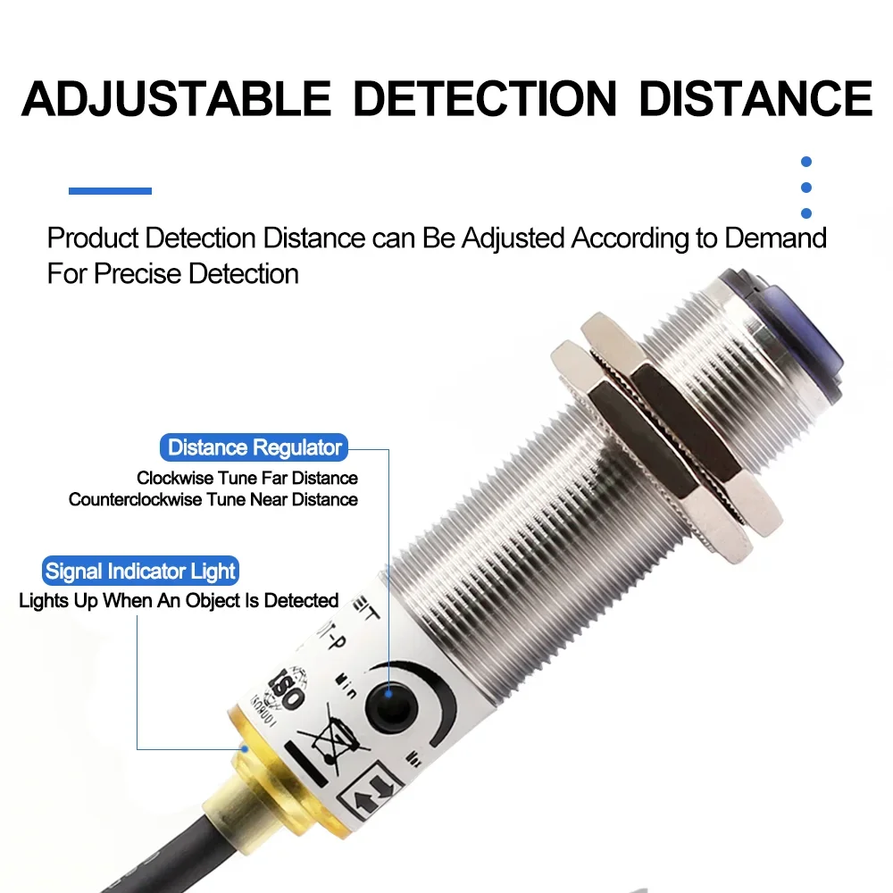AUCHTEL Photoelectric Switch BR100-DDT BR400-DDT BR100-DDT-P BR400-DDT-P Infrared Sensor Diffuse Reflection Sensor