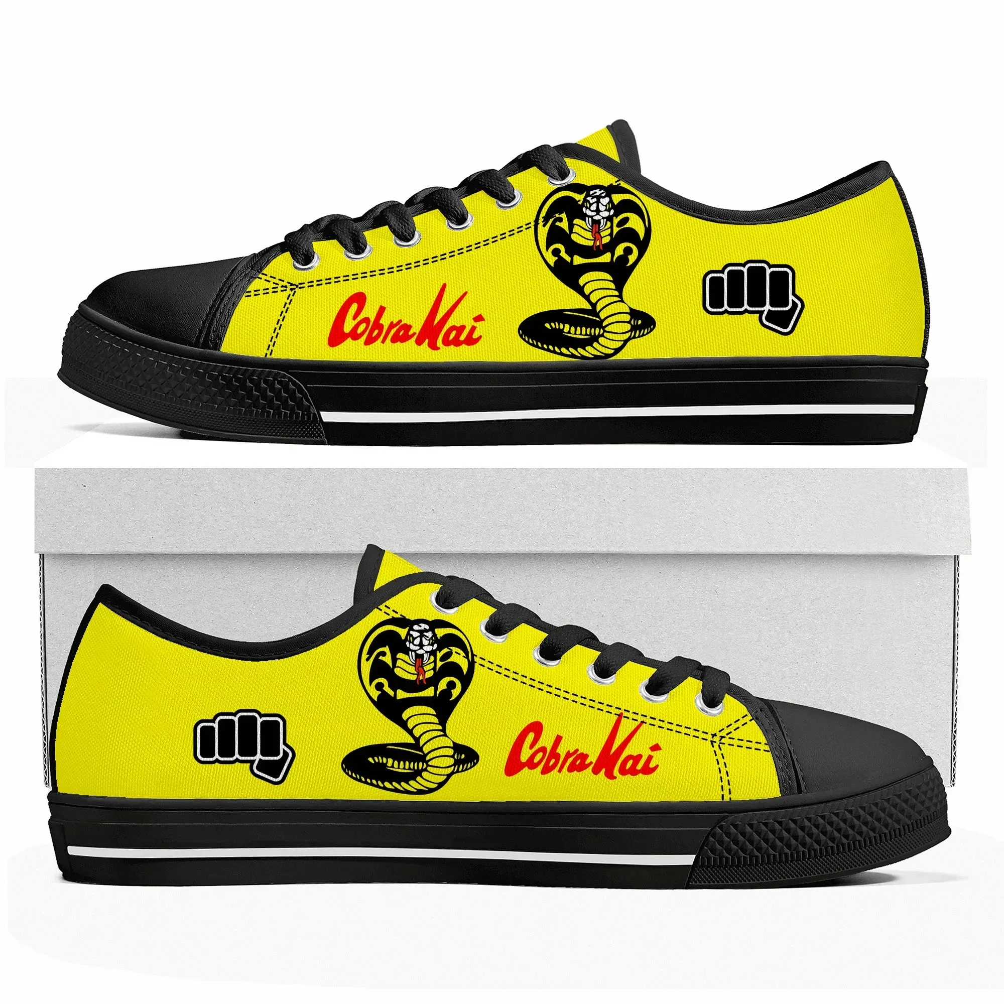 

Movie Cobra Kai Snake Low Top High Quality Sneakers No Mercy Mens Womens Teenager Canvas Sneaker Casual Couple Shoes Custom Shoe