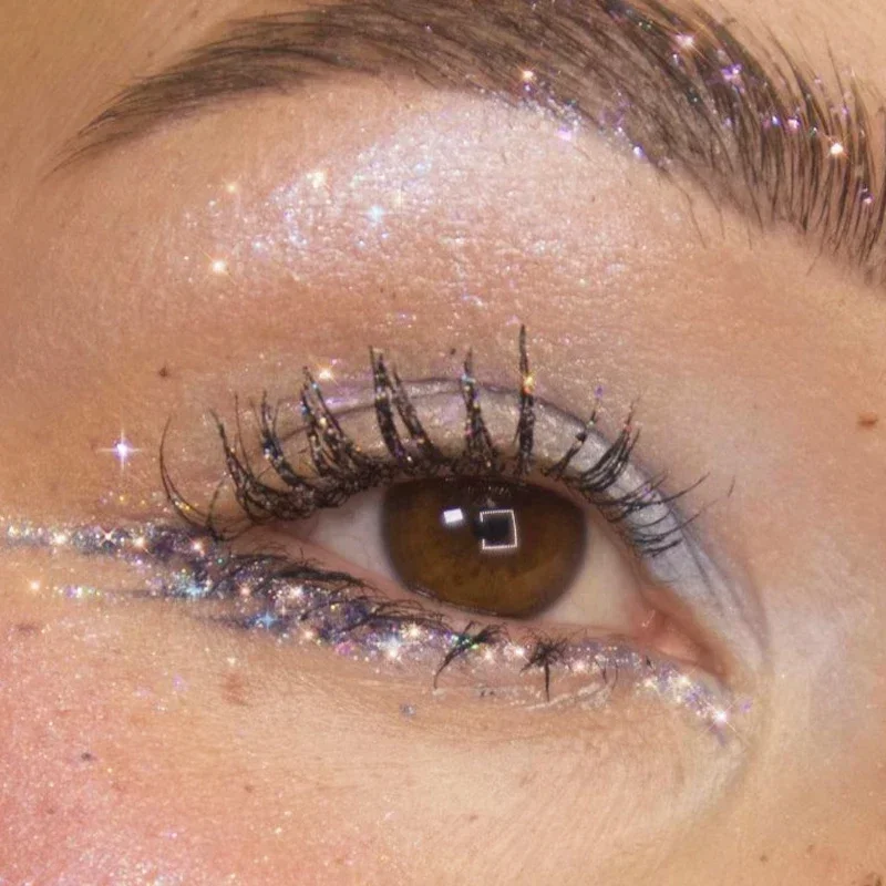 1 Stuks Parelmoerachtige Vloeibare Oogschaduw Sterren Gebroken Diamanten Glitter Oogschaduw Waterdichte Pailletten Liggend Zijderups Oogmake-Up Cosmetisch