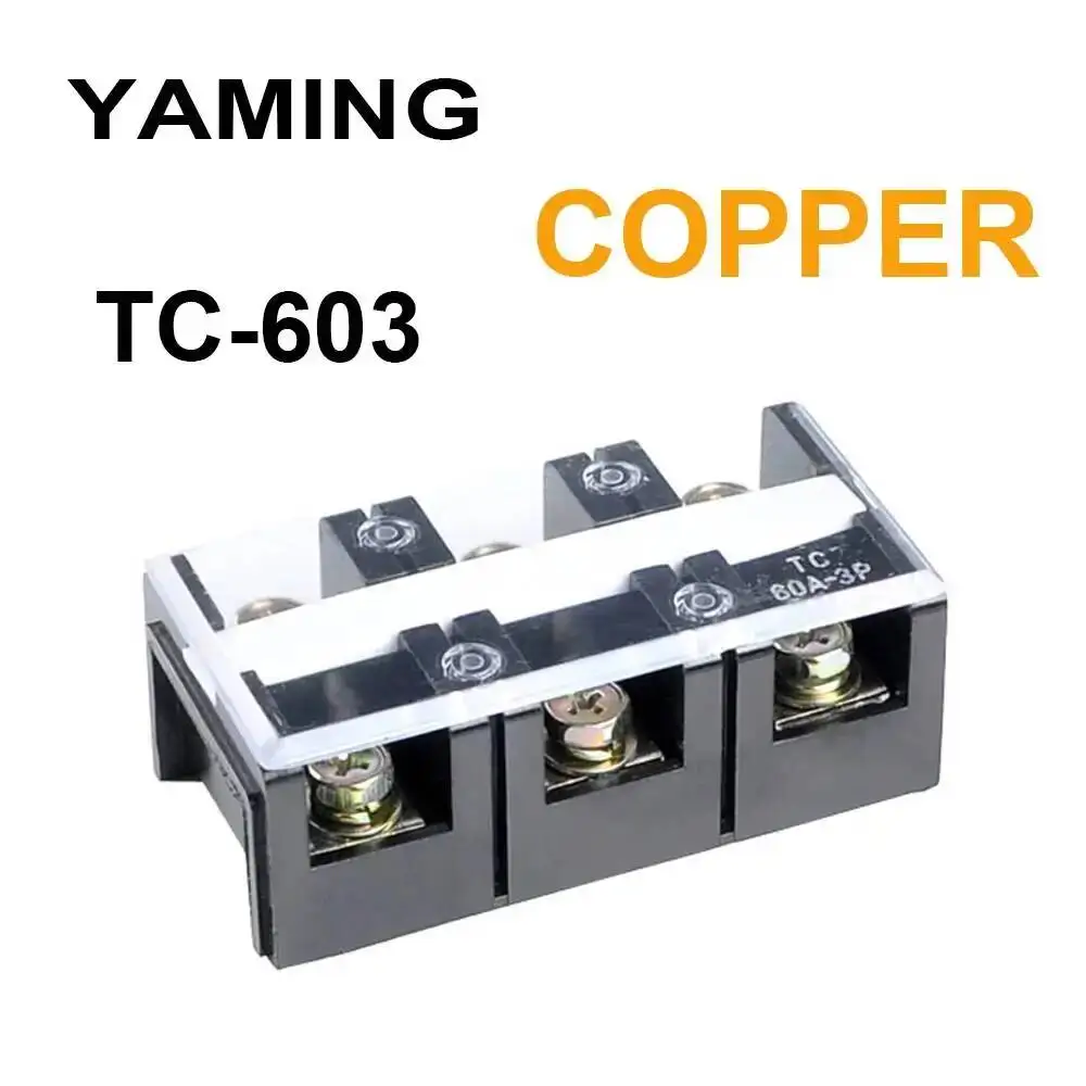 Electric High Current Connection Terminal Dual Row Connector Plate Wire Conductor TC-603 60A 3P COPPER