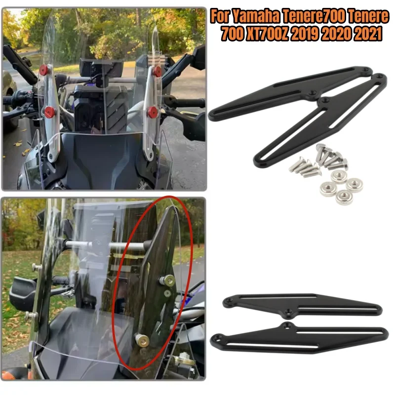 New Windscreen Adjusters Motorcycle Support Holder Kits Windshield Bracket For Yamaha Tenere700 Tenere 700 XT700Z 2019 2020 2021