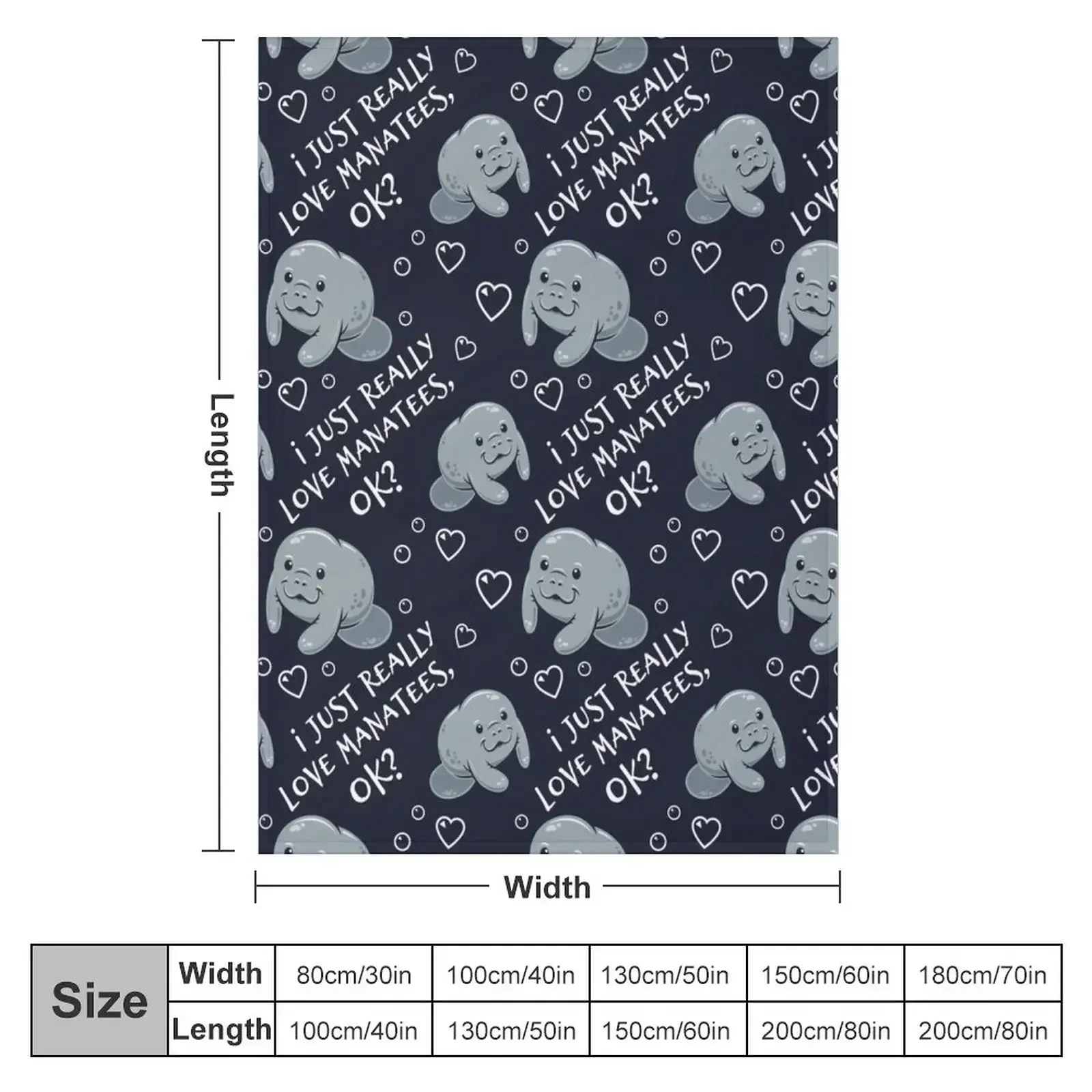 I Just Really Love Manatees, OK? Throw Blanket Flannel funny gift Thermal Blankets