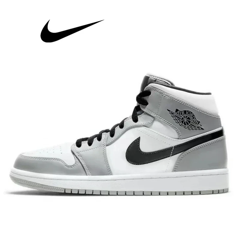 

Original Air Jordan 1 Retro Mid Light Smoke Grey Basketball Shoes For Men's Women's Classics Outdoor Sports Sneakers