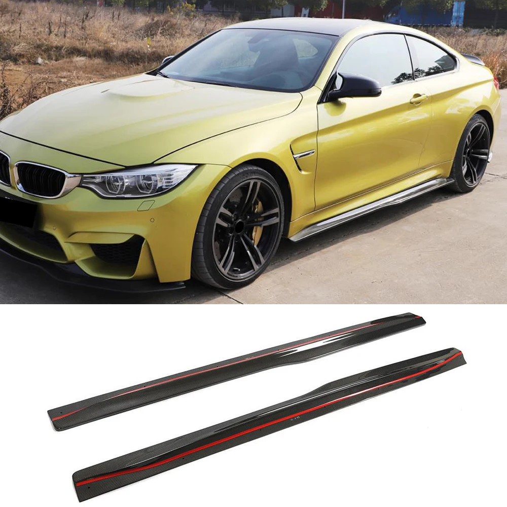 Carbon Fiber / FRP Side Skirts Extension Lips for BMW F82 F83 M4 Coupe Convertible 2014 - 2018 Body Kits Side Skirts Apron