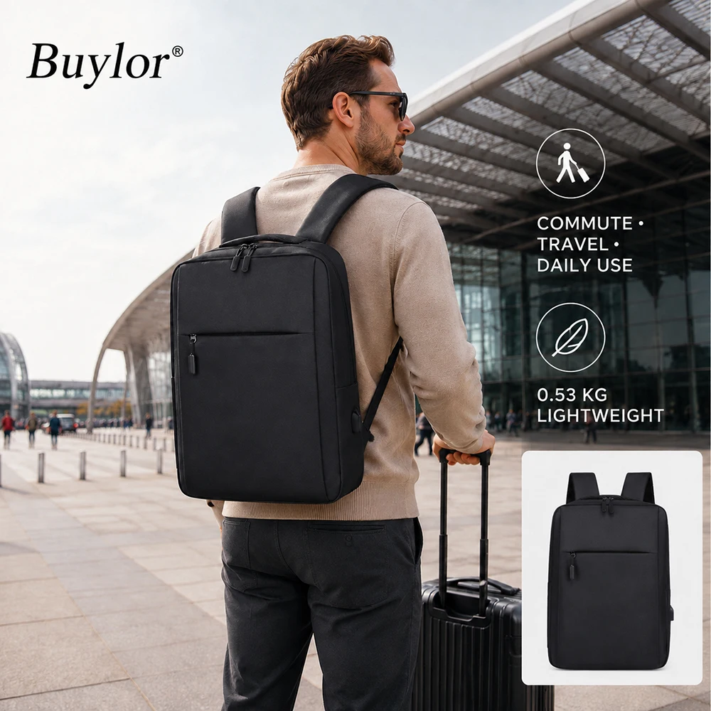 Sleek Laptop Backpack Men Women 16 Inch Computer Bag USB Charging Port Lightweight Business Work Travel College Daypack Rucksack