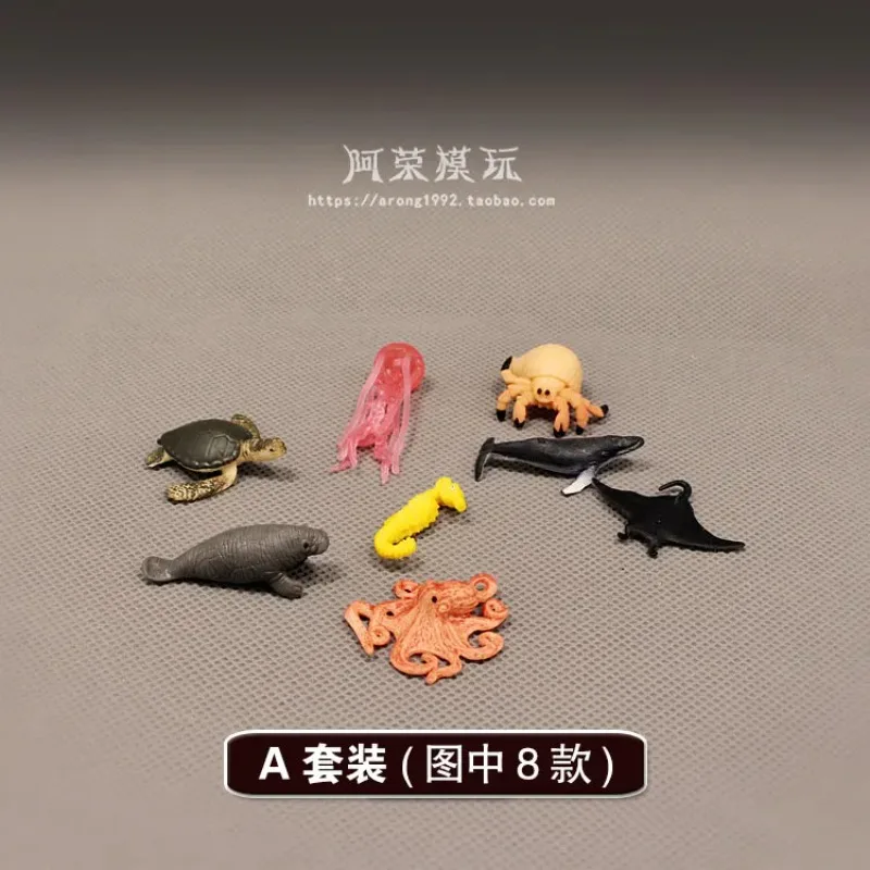 Figuras de animales pequeños de simulación, lindo rana, pulpo, mariposa, pájaro, insecto, modelo en miniatura, decoraciones, juguetes coleccionables