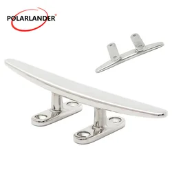 Marine Low Flat Cleat Hardware 4 Zoll/5 Zoll/6 Zoll/8 Zoll Edelstahl Low Silhouette Cleat für Marine Boat Deck Seilbinder