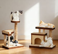 1:12 Dollhouse Miniature Cat Tree Furniture - Unfinished Blank DIY Model, Tiny Pet Playhouse for Diorama Scene Decoration