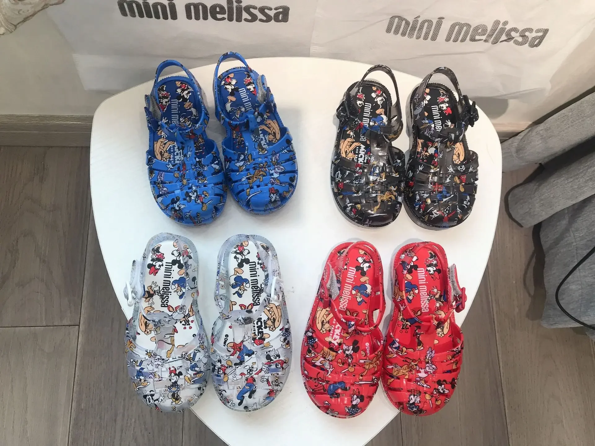 Disney's New Children's Baotou Hollow Mickey And Minnie Daily Sandals, Fashionable Soft-soled Cartoon Printed Beach Casual Shoes