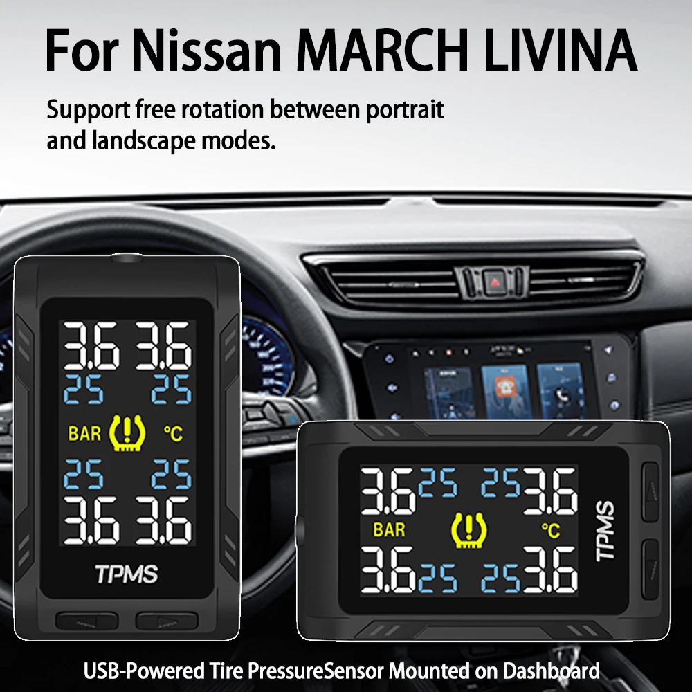 Sistemas de monitoramento de pressão dos pneus, detecção inteligente de temperatura dos pneus, monitoramento de pressão dos pneus para Nissan LIVINA TIIDA SYLPHY