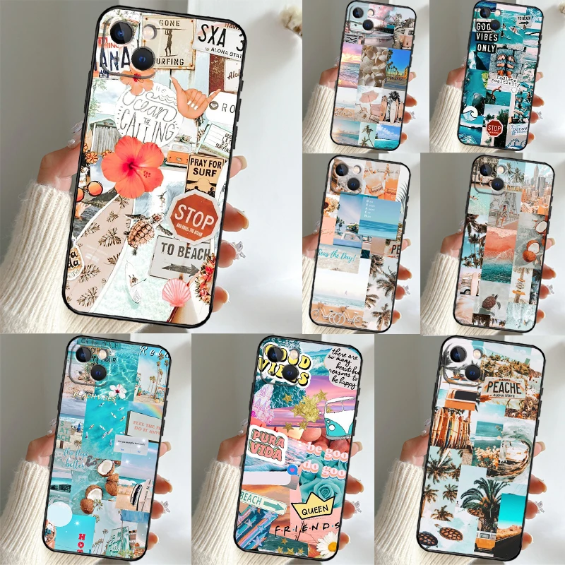 Beach Vibes Phone Case For iPhone 14 13 12 11 15 16 Pro Max Cover For iPhone 12 13 Mini X XR XS Plus