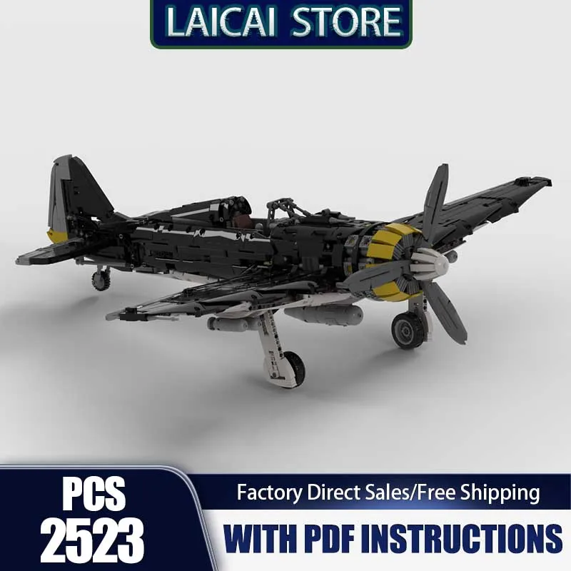 

Aerial Fighter Model Moc Building Blocks Modular Wulf FW-190 Fighter Model Technology Bricks Model DIY Assembly Holiday Toy