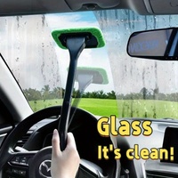Windshield Cleaning Tool Windshield Cleaning Wand Auto Window Cleaner, Reusable Cloth Pads, Dirty Car Washing Brushes