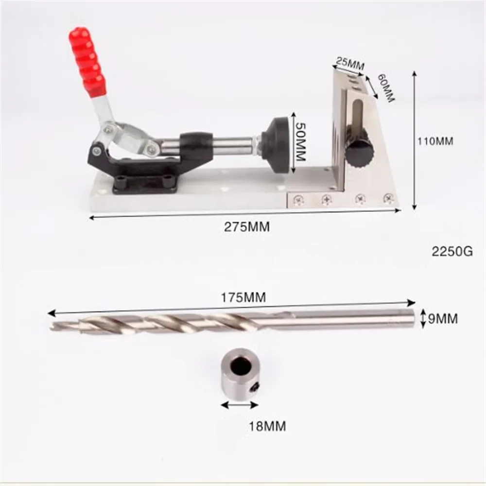 Localizador de perforación de agujeros oblicuos de aleación de aluminio, herramienta fija para carpintería, equipo, Pin de registro, perforadora Manual