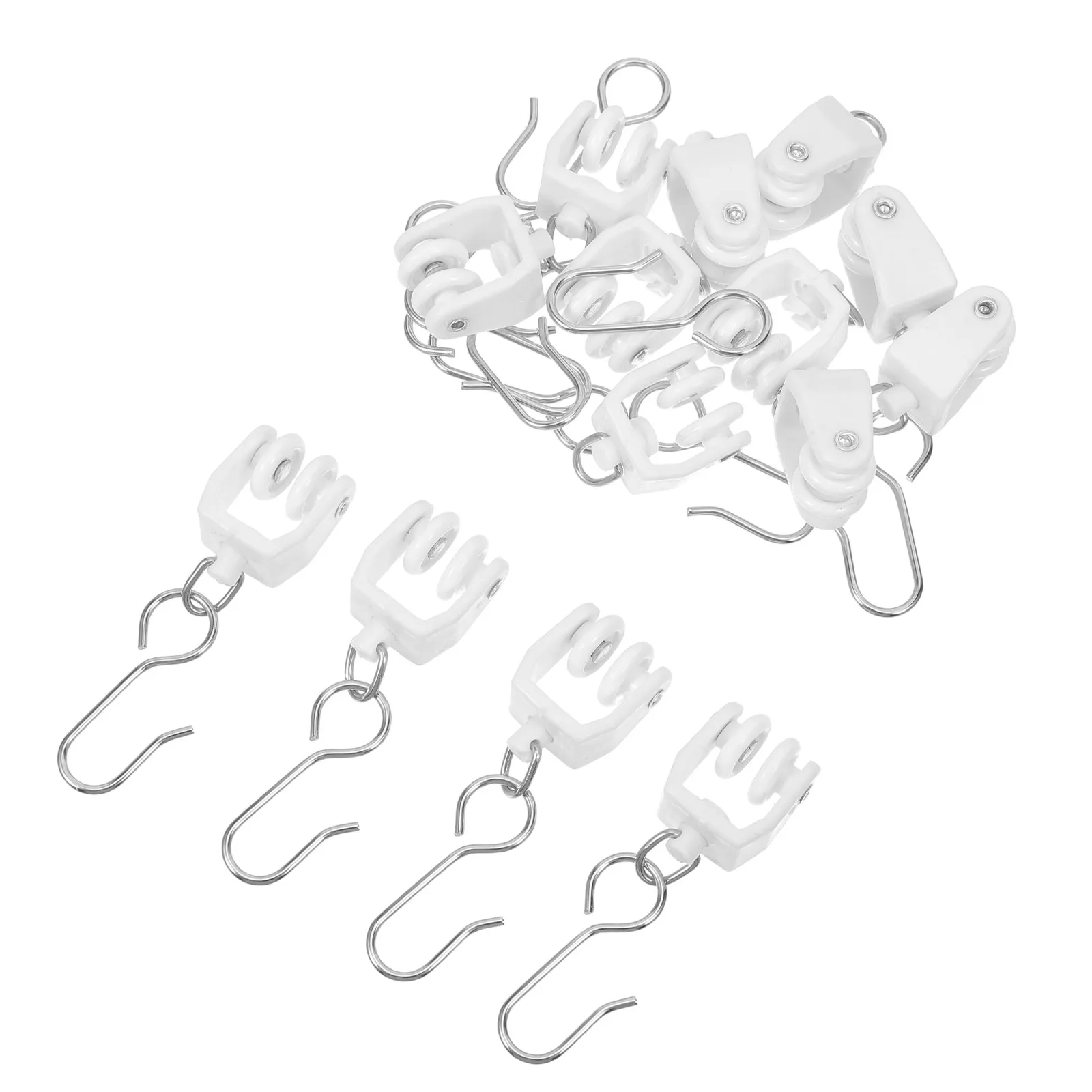 20Sets Curtain Track Gliders Hooks Universal Plastic Runners with High Load Capacity for Noise Free Sliding Ideal Camper