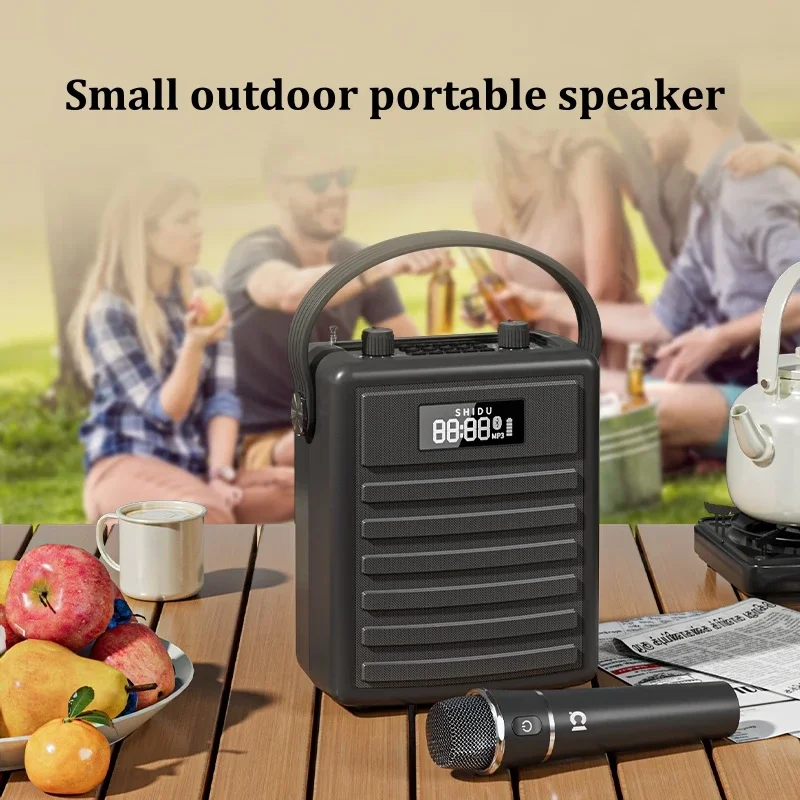 H11 مع ميكروفون لاسلكي متعدد الوظائف K-song الصوت قابلة للشحن مضخم صوت يده 30 واط عالية الطاقة سمّاعات بلوتوث