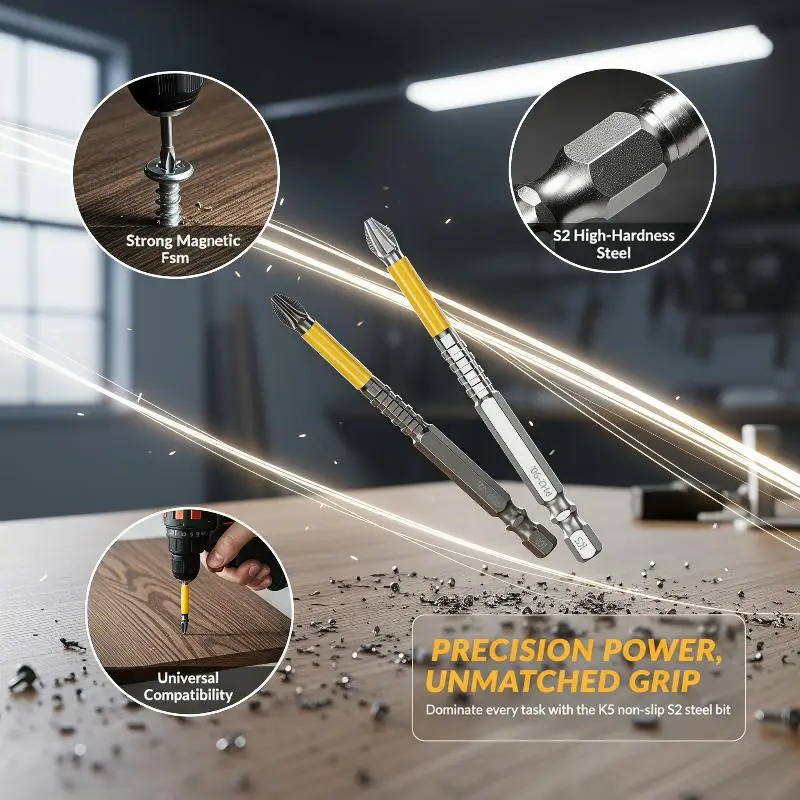 S2 Anti Slip Cross Screwdriver Bits Strong Magnetic Impact Resistant For Hand Drill Power Tool Repair Accessories