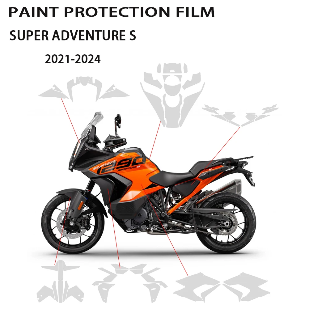 

Paint Protection Film Adventure S For Super Adventure S 2021-2024 Motorcycle PPF TPU Transparent Ultra-Thin Kit Super Adv S Pa