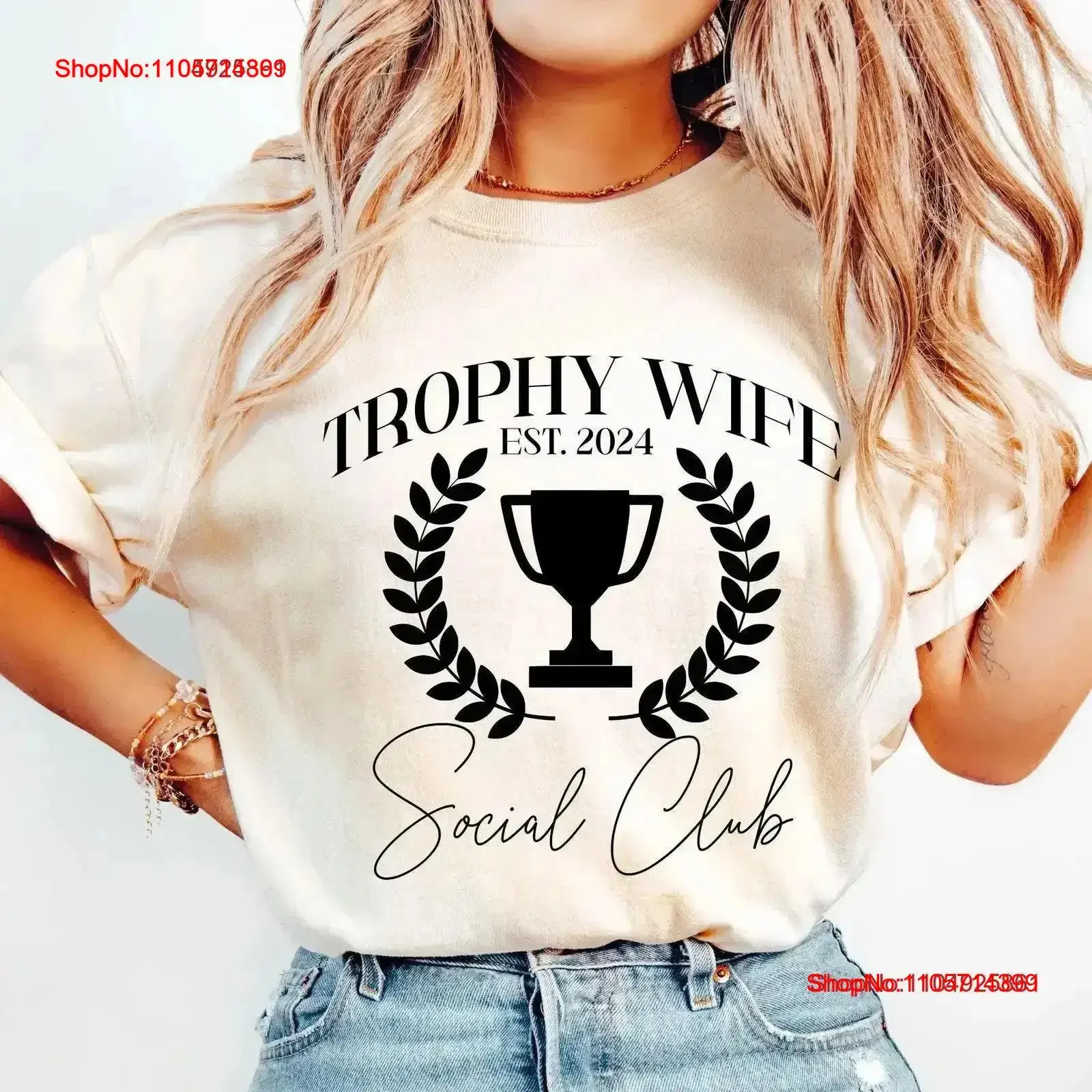 Trophy Wife Social Club T Shirt Funny Hot Newlyweds Bridal Shower for Sarcastic vintage Washed Soft Slightly designer clothes