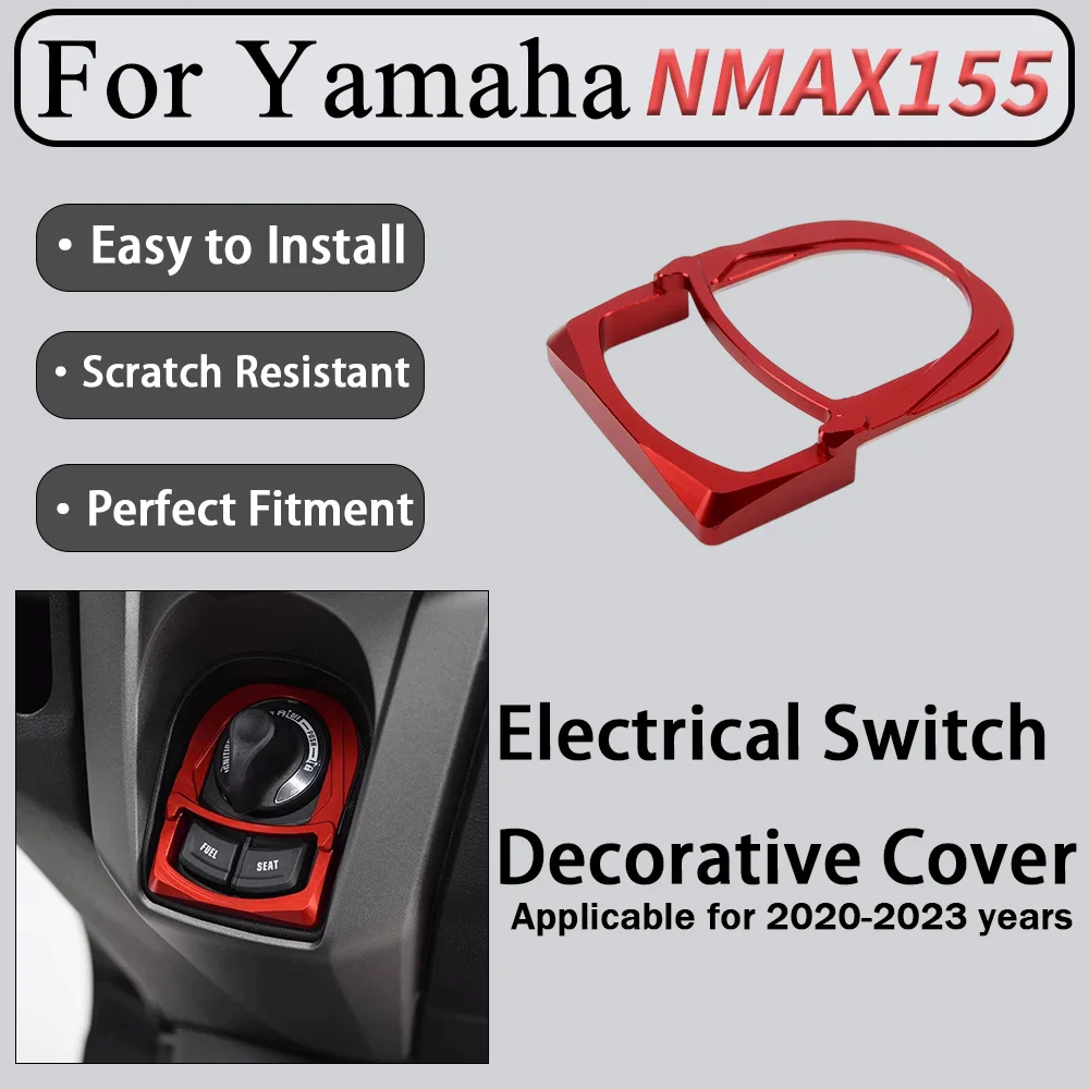 For Yamaha NMAX155 20-23 Door Switch Lock Protective Cover Delicate Metallic Texture Enhances Refinement
