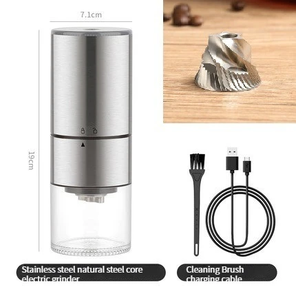 Portable Electric Coffee Grinder with Brush USB Rechargeable Grinding Core Beans Mill for Cafe Espresso Machine Coffee Maker