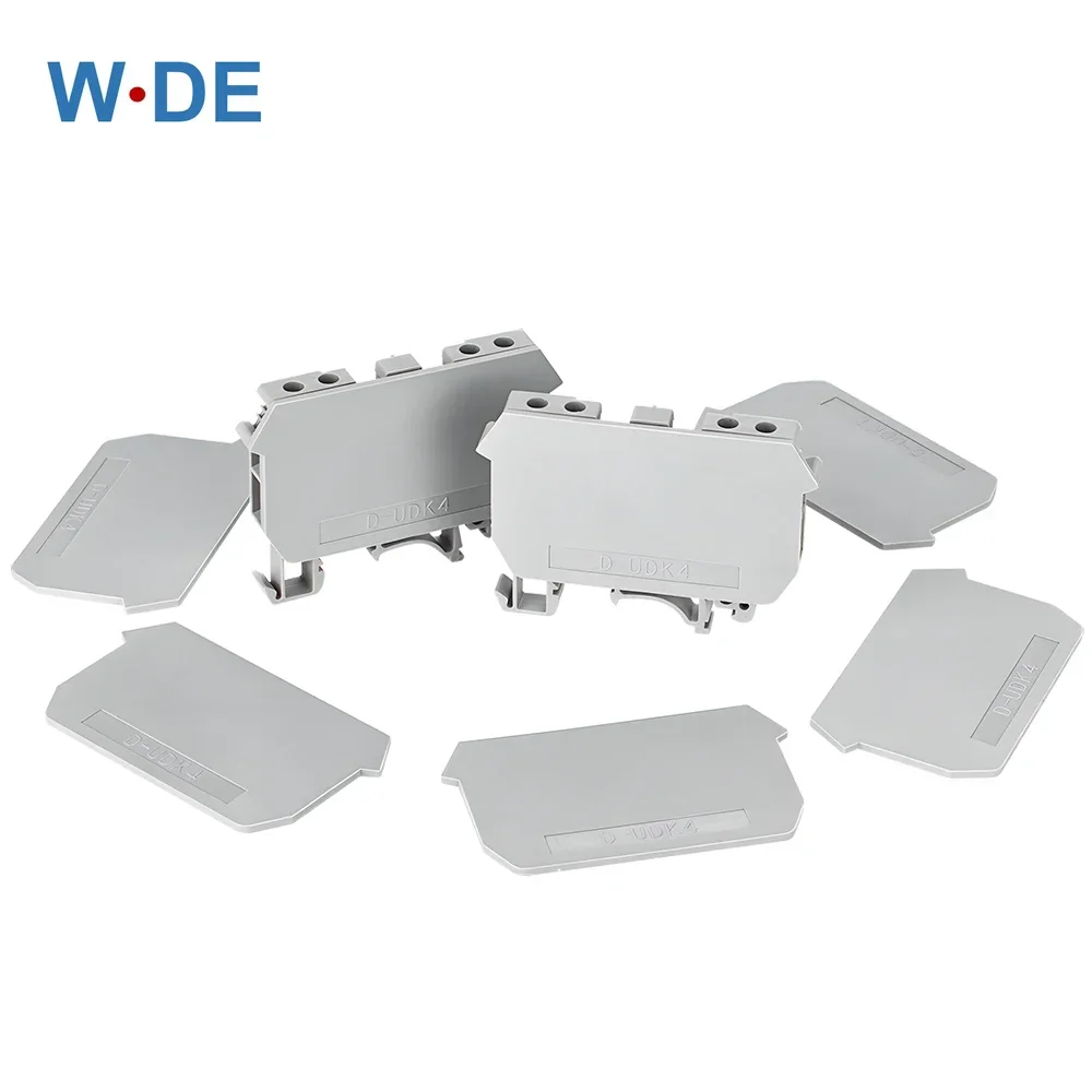 

100Pcs D-UDK4 For UDK-4 Din Rail Terminal Block Accessories End Cover Plate Caps