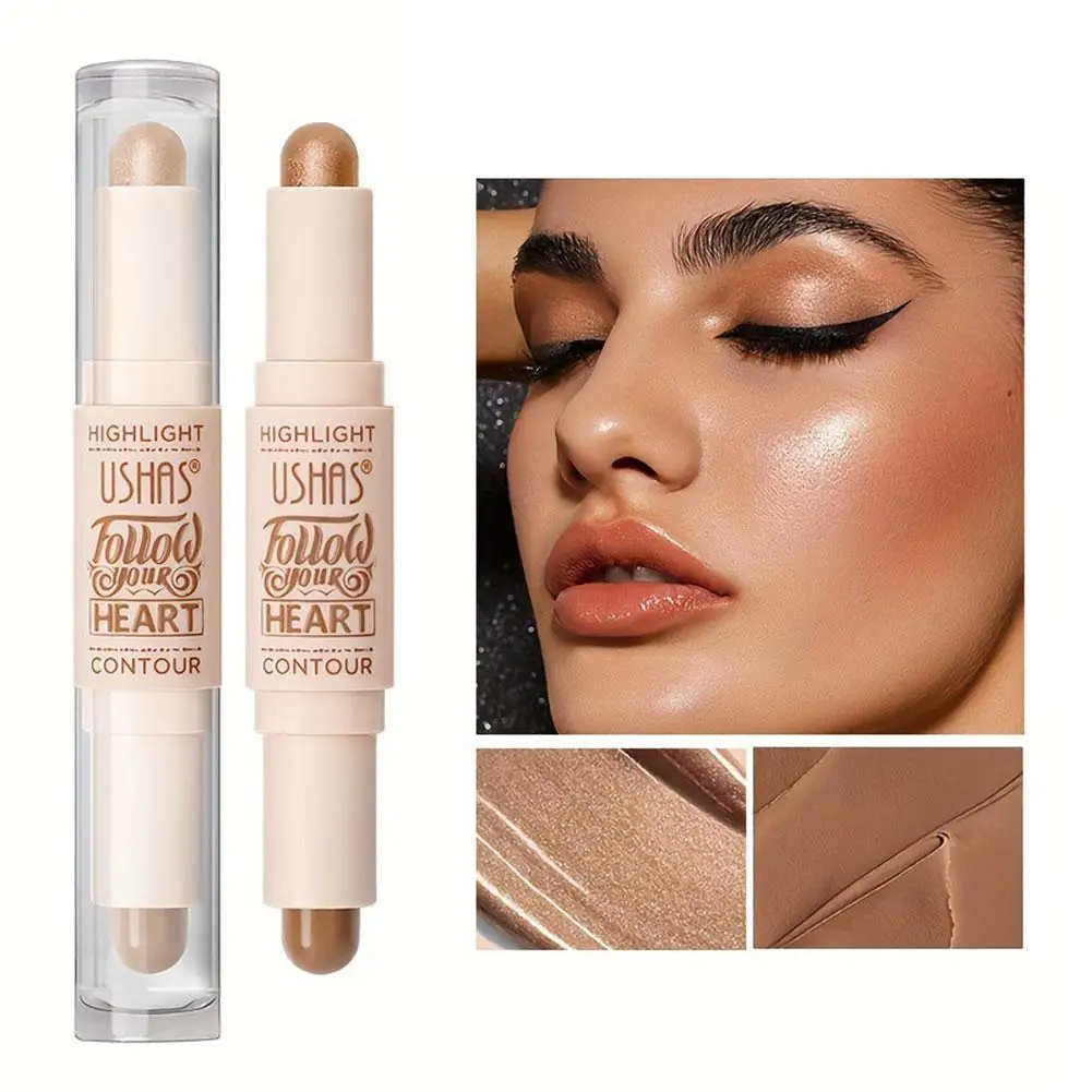 Impermeável Multi-Purpose Shimmer Bronzers, Contour Stick, Corretivo, Modificar Shaping Pen, Iluminador Rosto, Destaque, 2 em 1, D8Y8