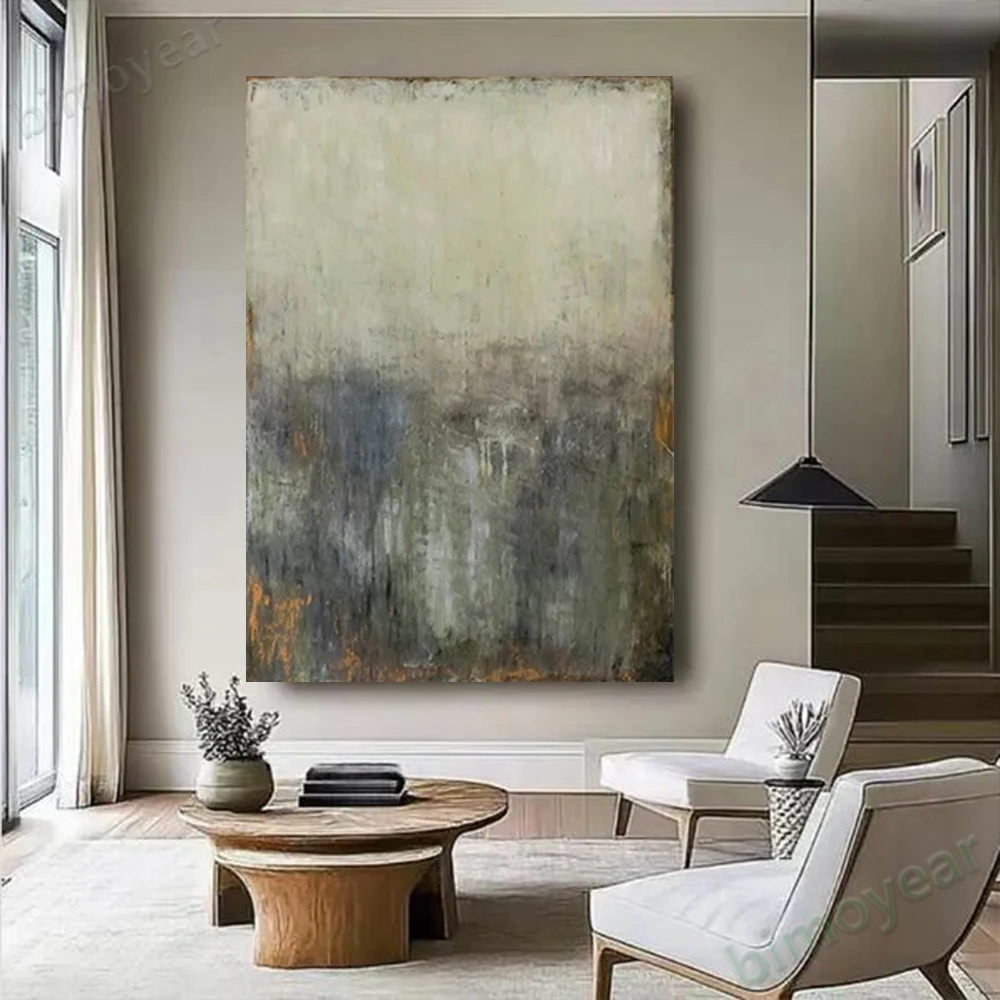 100% hand drawn gray abstract oil painting original wall painting home living room decoration paint interior aesthetics