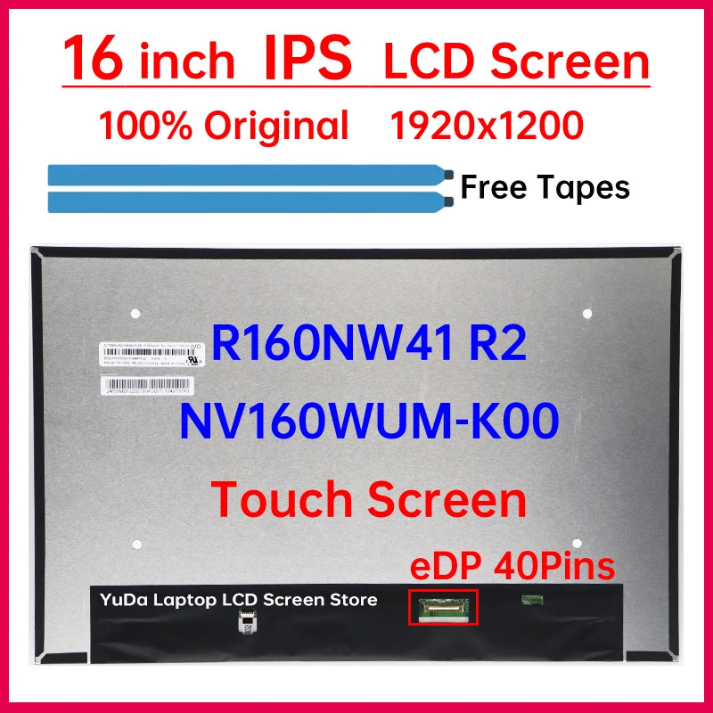 

16 Inch Laptop LCD Touch Screen NV160WUM-K00 R160NW41 R2 For Lenovo ThinkPad E16 Gen 1 E16 Gen 2 Display Matrix Panel 1920x1200