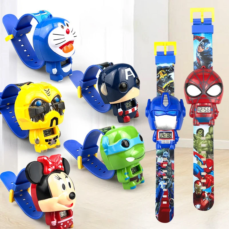 Disney Spiderman Children\'s Watches Robot Electronic Watch Student Boy Girl Digital Clock Kids Toys Baby School Birthday Gift