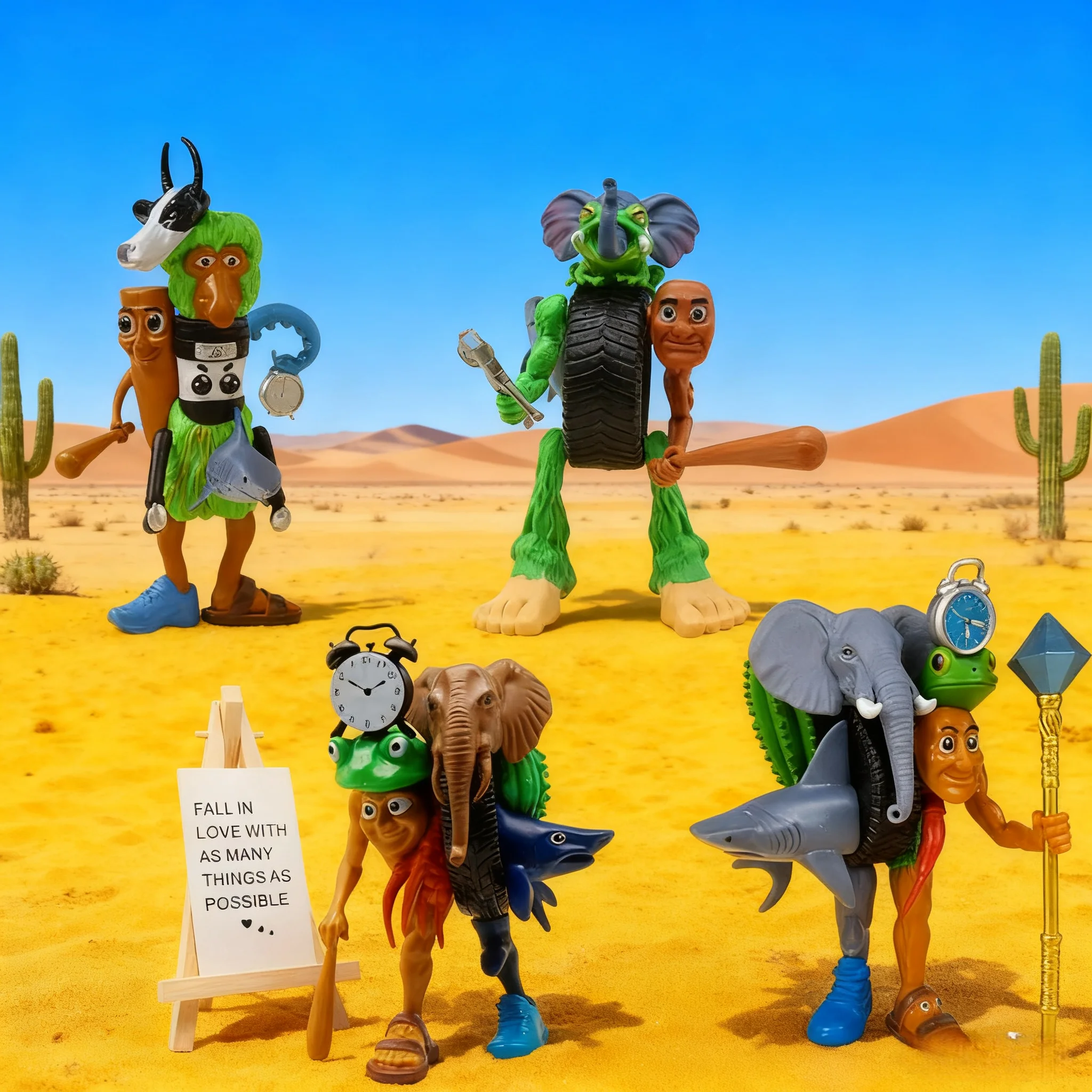 Large Italian Brainrot themed fusion animal Figure, Tung Tung Sahur fusion monster, Christmas/Black Friday/birthday fans gift