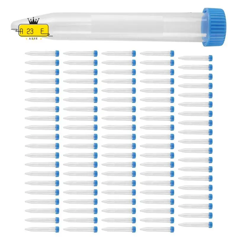 A23E-100Pcs Conical Centrifuge Tubes 15Ml With Screw Caps, Graduated And Write Marks Lab Test Container