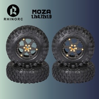 RhinoRC MOZA 1.9 Inch Competition Tires with 2.2 Inch Carbon Fiber Aluminum Narrow Wheel Rim for Sport Class 1/10 RC Crawler Car