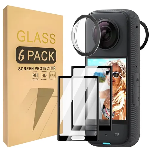 Para Insta360 X3 X4 Protector de pantalla de vidrio templado película de lente de cámara película protectora de cobertura completa para cámara de acción Insta 360 X4