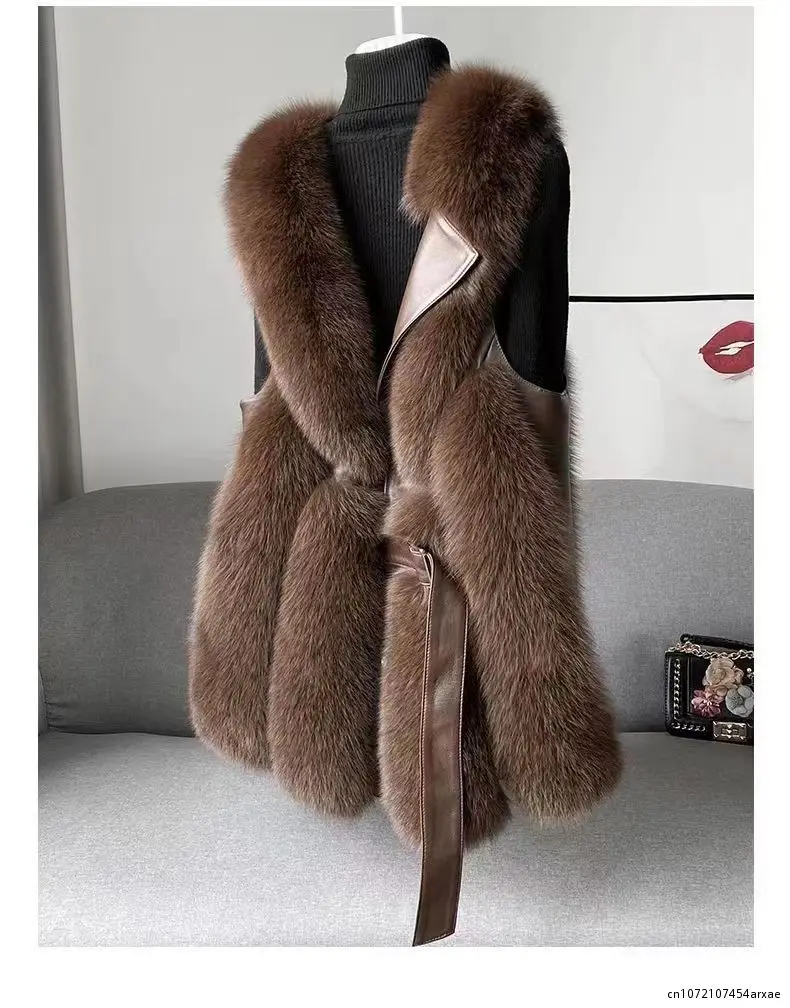 

Winter Women's Fur Vest Female Coat Fashion Imitation Fur Ladies Jackets Warm Outerwear Female Warm Waistcoat