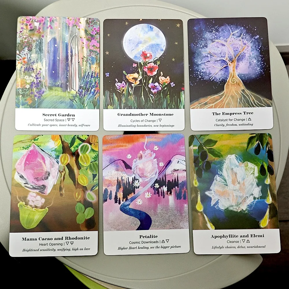 50 Pcs Cards 10.4*7.3cm Earth Alchemy Oracle Card Deck Connect To The Wisdom and Beauty of The Plant and Crystal Kingdoms