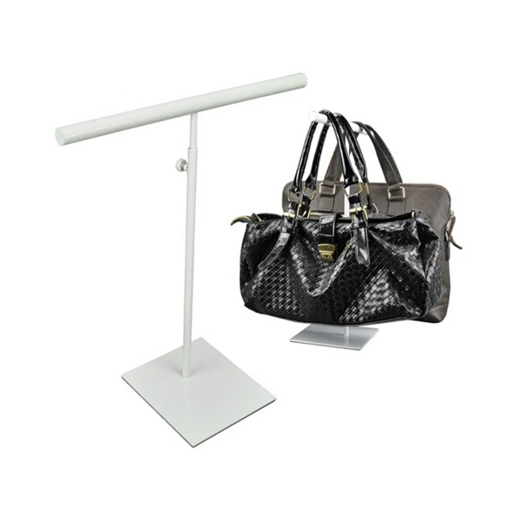 Double Side Adjustable Height Handbag Stand Display White Woman Handbag Display Rack Holder Stand Rack